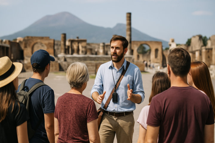 Pompei: Tour guidato con trasporto andata e ritorno da Napoli