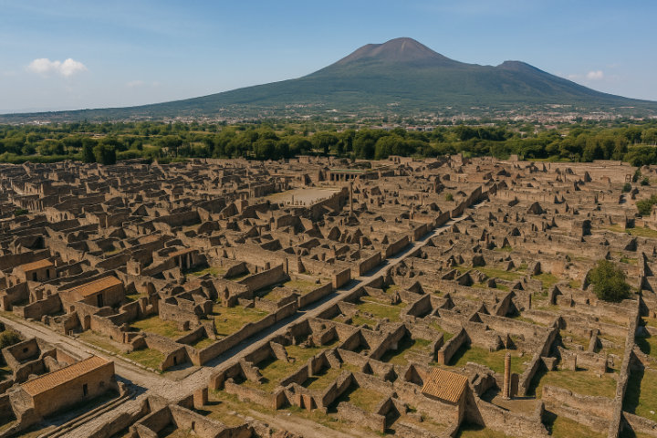 Scavi di Pompei, vista dall'alto